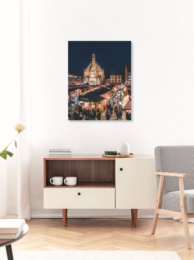 Weihnachtsmarkt Nürnberg, Deutschland – Fotokunst von Thomas Müller als Poster oder Acrylglasbild