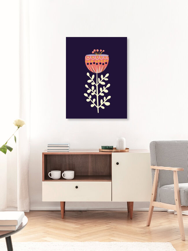 Wandbild 'single flower on dark background' – Kunst von Ania Więcław als Poster oder Acrylglasbild