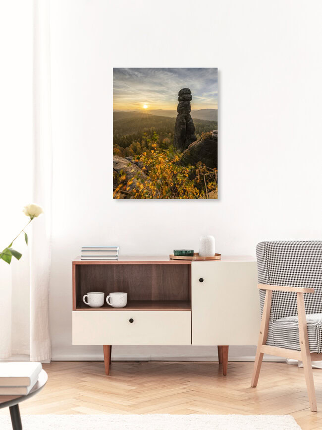 Barbarine auf dem Pfaffenstein Elbsandsteingebirge, Deutschland – Fotokunst von Ronny Behnert als Poster oder Acrylglasbild