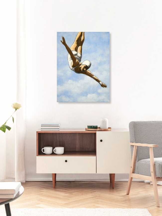 Wandbild 'Diver in the Clouds I' – Kunst von Sarah Morrissette als Poster oder Acrylglasbild