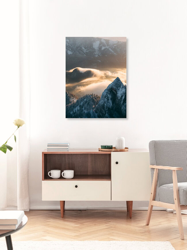 Stimmunsvoller Tiefblick, Österreich – Fotokunst von Sebastian ‚zeppaio' Scheichl als Poster oder Acrylglasbild