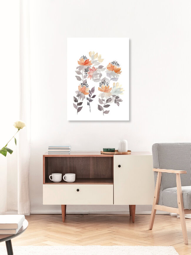 Wandbild 'Oranger Blumenstrauß' – Kunst von Christina Wolff als Poster oder Acrylglasbild