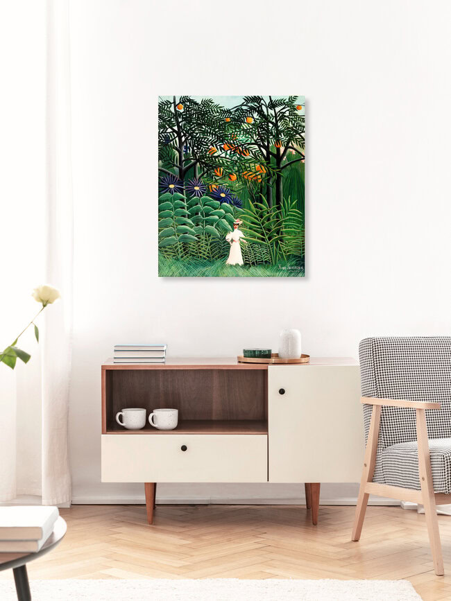 'Woman Walking in an Exotic Forest by Henri Rousseau' – Wall Art by Art Classics as Poster or Acrylic Glass Print