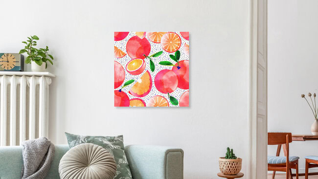 Wandbild 'Citrus Love' – Kunst von Uma Gokhale als Poster oder Acrylglasbild