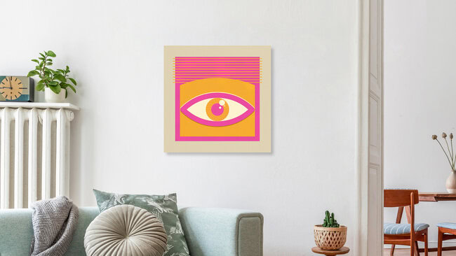 Wandbild 'One Look Is Enough  - pink eye' – Kunst von Ania Więcław als Poster oder Acrylglasbild
