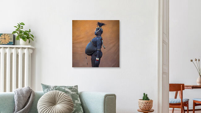 Bodi fat man Omo valley Ethiopia, Gabon – wall art by Eric Lafforgue as Poster or Acrylic Glass Print