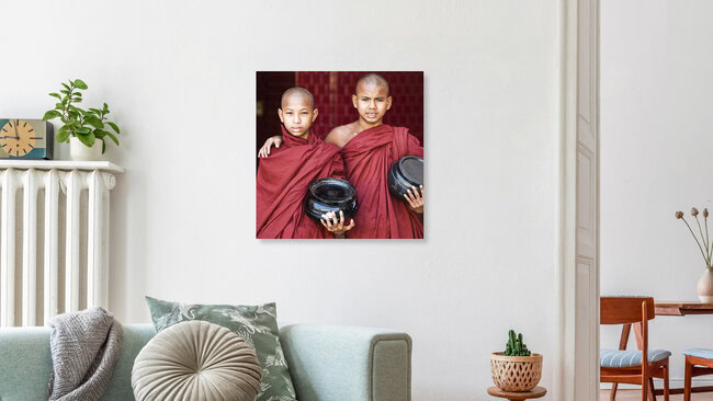 Monks, Myanmar – Fotokunst von Manfred Koppensteiner als Poster oder Acrylglasbild