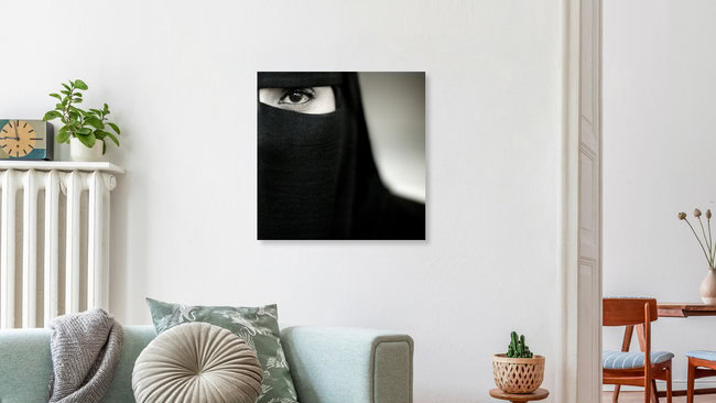Veiled woman from Salalah, Oman, Oman – wall art by Eric Lafforgue as Poster or Acrylic Glass Print