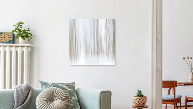 Waldweg im Winter, Deutschland – Fotokunst von Stefan Wolpert als Poster oder Acrylglasbild