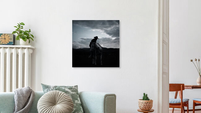 horseman's silhouette, Italy – wall art by Raffaella Castagnoli as Poster or Acrylic Glass Print
