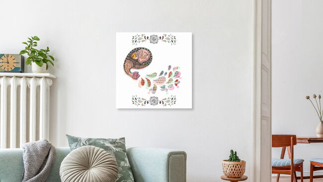Wandbild 'Paisley Elephant' – Kunst von Catalina Villegas als Poster oder Acrylglasbild