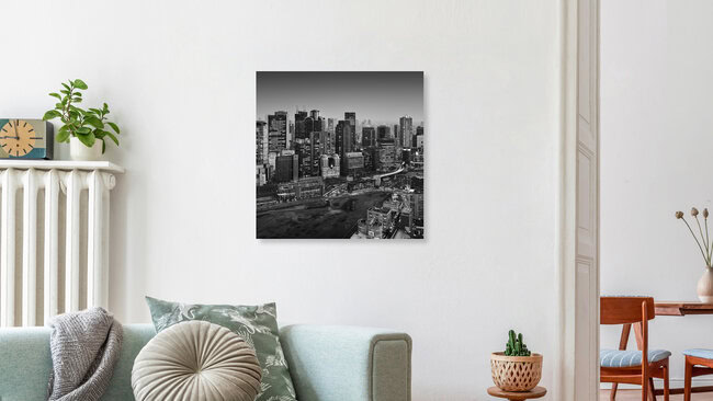 Umeda Skyline Osaka Japan, Japan – Fotokunst von Ronny Behnert als Poster oder Acrylglasbild