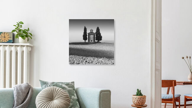 Capella della Madonna di Vitaleta - Toskana, Italien – Fotokunst von Ronny Behnert als Poster oder Acrylglasbild