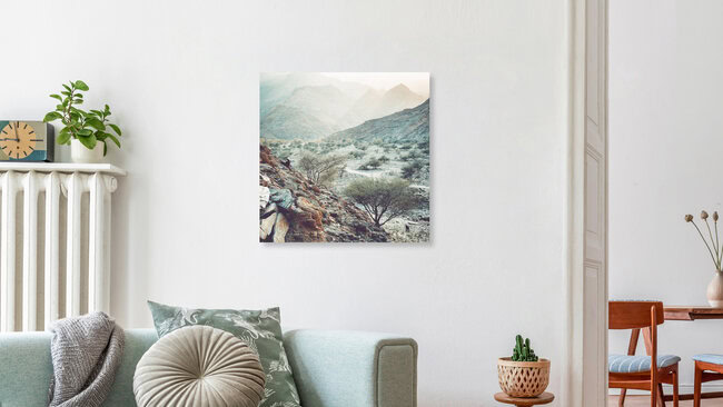 hills and haze III, Oman – wall art by Franz Sussbauer as Poster or Acrylic Glass Print