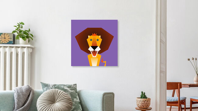 Wandbild 'Kinderzimmer-Löwe – Illustration für Kinder' – Kunst von Pia Kolle als Poster oder Acrylglasbild