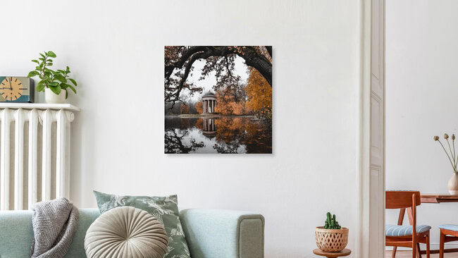 Blick auf den Apollo Tempel im Nymphenburger Park I, Deutschland – Fotokunst von Franz Sussbauer als Poster oder Acrylglasbild