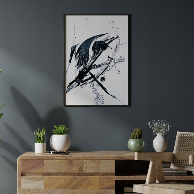 'Ink Meets Paper - Black' – Wall Art by Studio Na.hili as Poster or Acrylic Glass Print