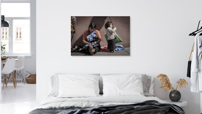 barefoot on the streets of san cristóbal de las casas, Mexico – wall art by Manuel Kürschner as Poster or Acrylic Glass Print