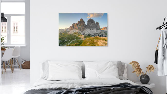 Drei Zinnen Südseite, Italien – Fotokunst von Michael Valjak als Poster oder Acrylglasbild