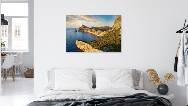 Abendsonne am Cap Formentor auf Mallorca, Spanien – Fotokunst von Michael Valjak als Poster oder Acrylglasbild