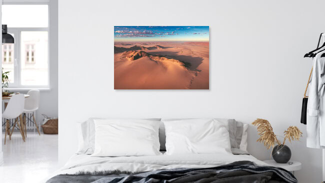 Namibia Sossusvlei Wüste aus der Luft, Namibia – Fotokunst von Jean Claude Castor als Poster oder Acrylglasbild