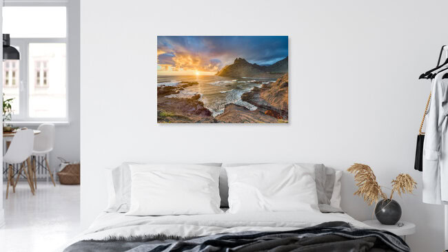 Teneriffa Punta del Hidalgo bei Sonnenaufgang, Spanien – Fotokunst von Michael Valjak als Poster oder Acrylglasbild