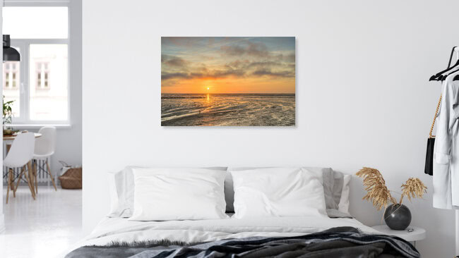 Sonnenaufgang im Wattenmeer an der Nordsee, Deutschland – Fotokunst von Michael Valjak als Poster oder Acrylglasbild