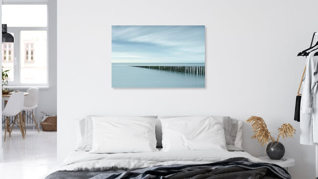 Wellenbrecher an Zeelands Küste, Niederlande – Fotokunst von Rolf Schnepp als Poster oder Acrylglasbild