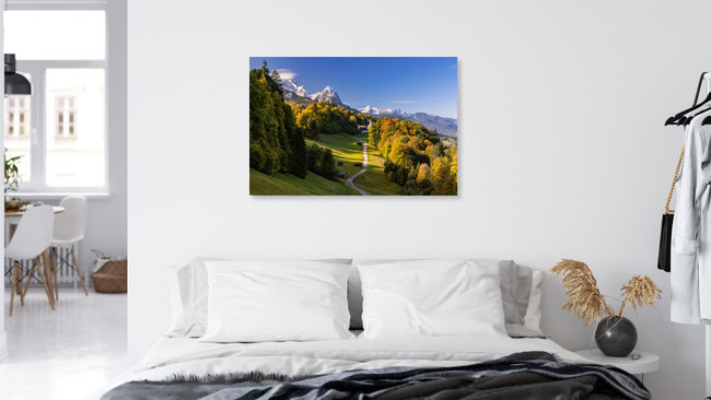 Herbst in den bayerischen Alpen, Deutschland – Fotokunst von Achim Thomae als Poster oder Acrylglasbild