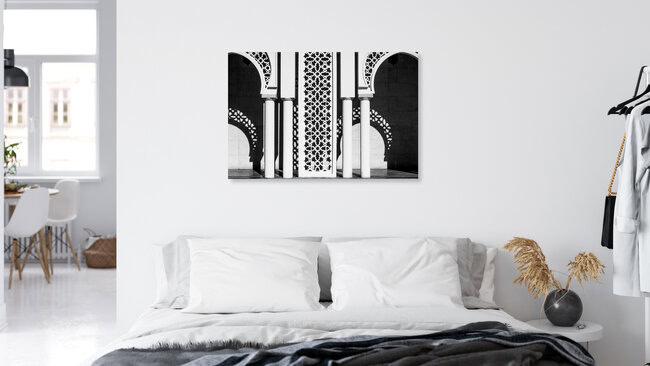 Abstract architecture in black and white, Morocco – wall art by Photolovers . as Poster or Acrylic Glass Print