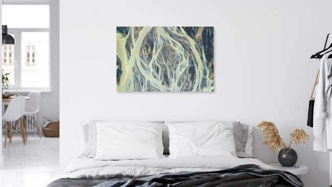 Abstract River Aerial, Iceland Posters – wall art by Dave Derbis as Poster or Acrylic Glass Print
