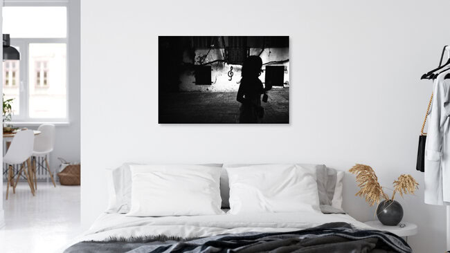 A shadow of a woman, Griechenland – Fotokunst von Nasos Zovoilis als Poster oder Acrylglasbild