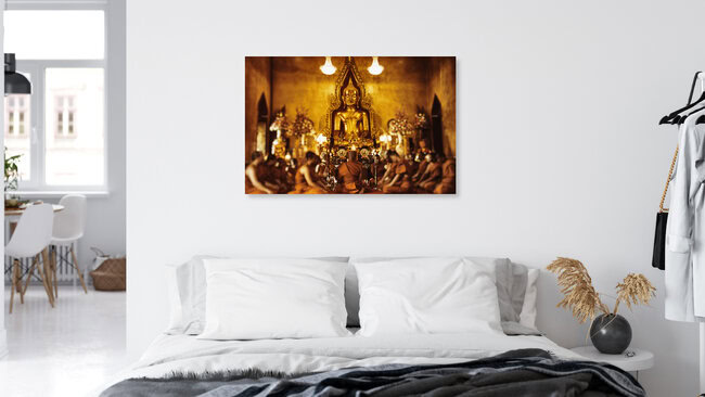 Mönche in Bangkok, Thailand – Fotokunst von Victoria Knobloch als Poster oder Acrylglasbild