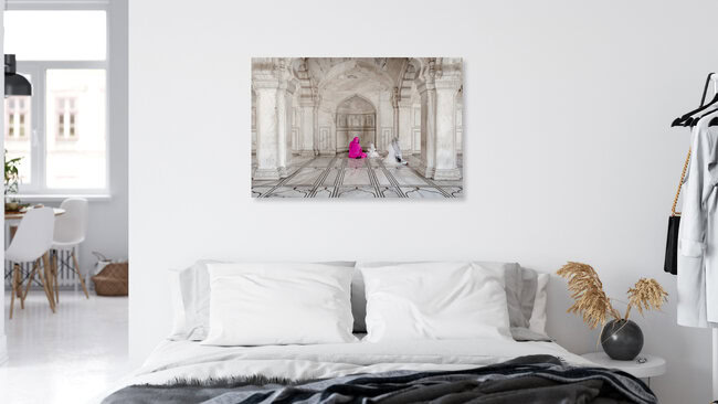 Family praying at Agra Red Fort, India, India – wall art by Rolf Lange as Poster or Acrylic Glass Print