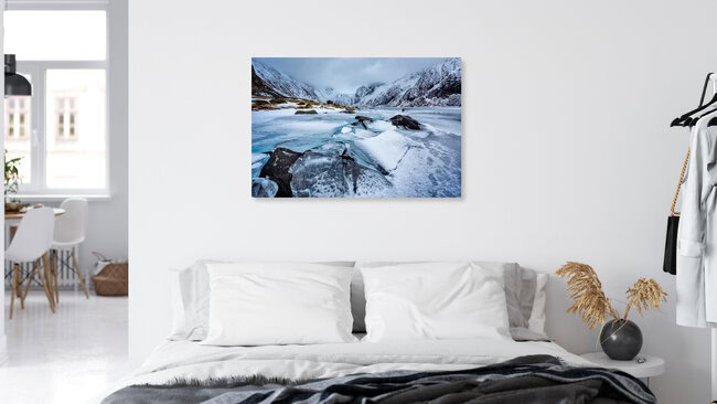 Broken ice // Lofoten islands, Norway, Norwegen – Fotokunst von Eva Stadler als Poster oder Acrylglasbild