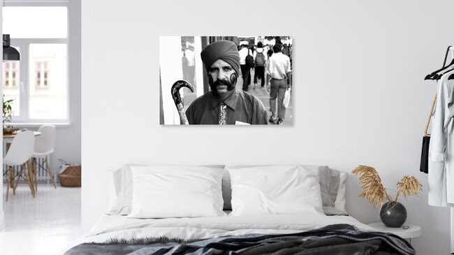 Guard displaying his moustaches, India – wall art by Vijay Koul as Poster or Acrylic Glass Print