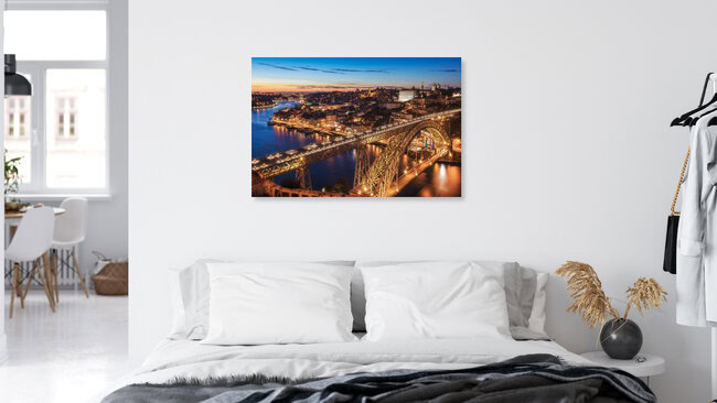 Porto Blue Hour, Portugal – wall art by Jean Claude Castor as Poster or Acrylic Glass Print