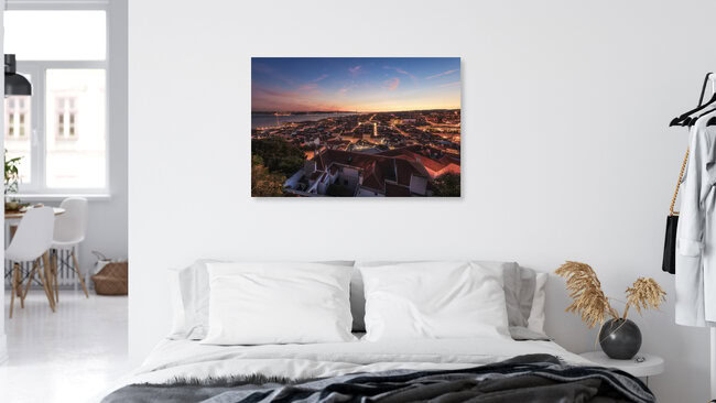 Lisbon at Night, Portugal – wall art by Jean Claude Castor as Poster or Acrylic Glass Print
