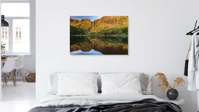 Waterfall Panorama on Flores, Portugal – wall art by Jean Claude Castor as Poster or Acrylic Glass Print