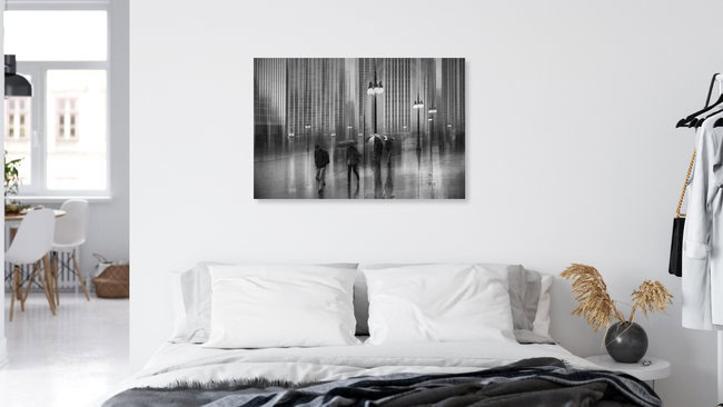 Regen in Chicago, Vereinigte Staaten – Fotokunst von Roswitha Schleicher-Schwarz als Poster oder Acrylglasbild