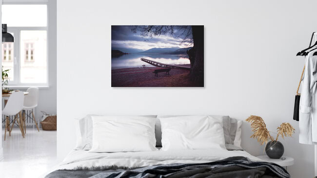 Jetty and mountains, Germany – wall art by Franz Sussbauer as Poster or Acrylic Glass Print