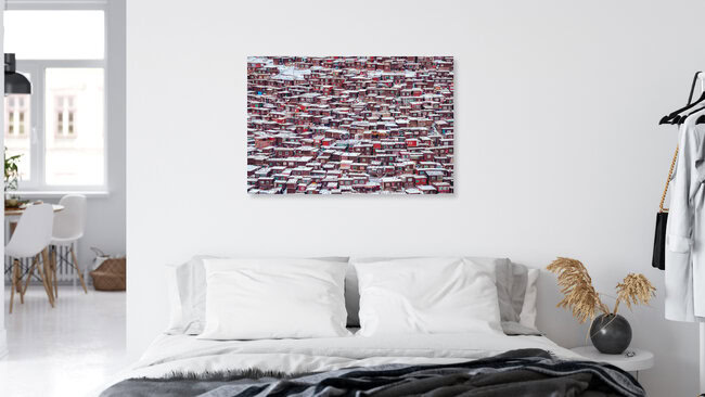 Red House in Sertar County, China – wall art by Li Ye as Poster or Acrylic Glass Print
