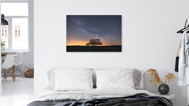 Savannah in the harzmountains with a milky way, Germany – wall art by Oliver Henze as Poster or Acrylic Glass Print