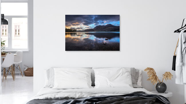 Loch Maree Sonnenuntergang - Schottland, Großbritannien – Fotokunst von Felix Baab als Poster oder Acrylglasbild