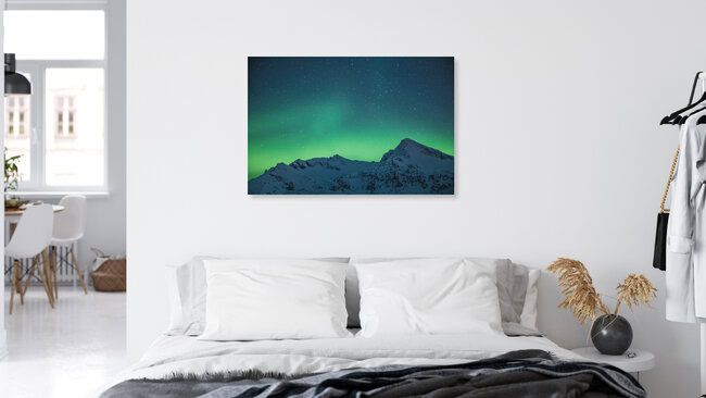 Glowing mountain, Norwegen – Fotokunst von Sebastian Worm als Poster oder Acrylglasbild
