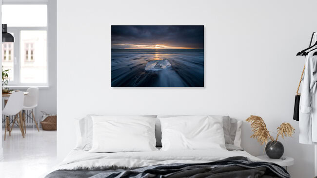 Gletschereis am Diamantenstrand in Island, Island – Fotokunst von Franz Sussbauer als Poster oder Acrylglasbild