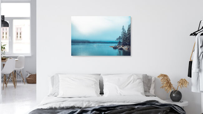 Herbststimmung am Eibsee, Deutschland – Fotokunst von Franz Sussbauer als Poster oder Acrylglasbild