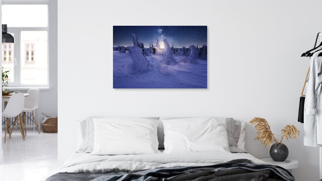 A cold winter night under the stars in the sky, Germany – wall art by Oliver Henze as Poster or Acrylic Glass Print