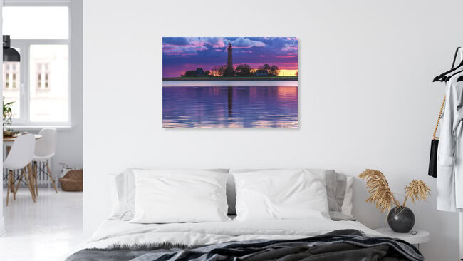 Lighthouse Flügge on Fehmarn Island, Germany – wall art by Jean Claude Castor as Poster or Acrylic Glass Print