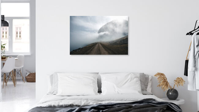 Foggy Road, Iceland Posters – wall art by Philipp Pablitschko as Poster or Acrylic Glass Print